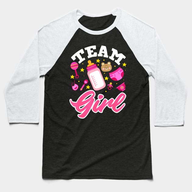 Gender Reveal Team Girl Baseball T-Shirt by Eduardo